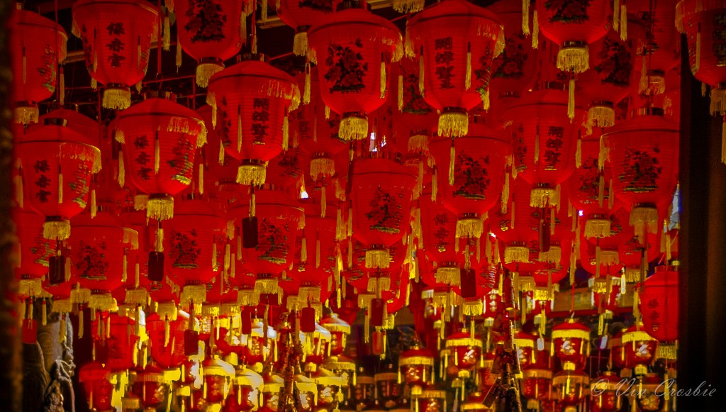 Temple lanterns. Tan Si Chong Su (Po Chiak Keng), ancestral temple of the Tan clan, Magazine Road, Singapore. June 2006